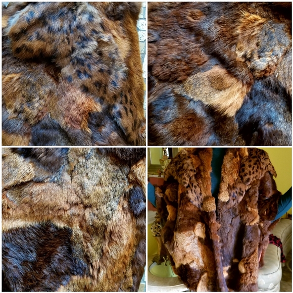 Winner's Circle vintage multi-color patchwork Fur coat Cape - Picture 9 of 16